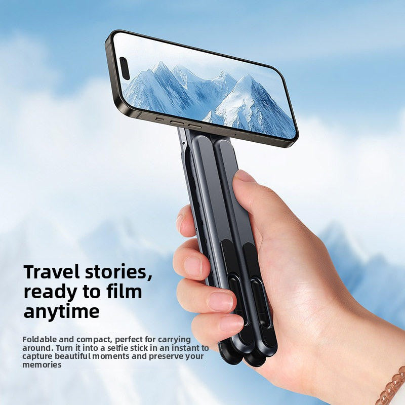 Aluminum Alloy Portable 3-in-1 Foldable Magnetic Stand for Tablets Phones and Laptops